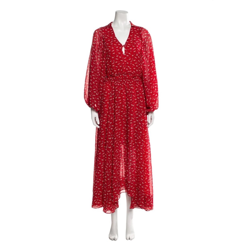Red Maje Dress with Horses